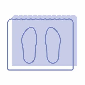 Vector Graphic of Shoe Mat - Twins Style - simple illustration. Editable stro 스톡 일러스트