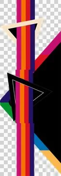 Vector graphic is showing central stripes, triangles and angled bars on Stock Illustration