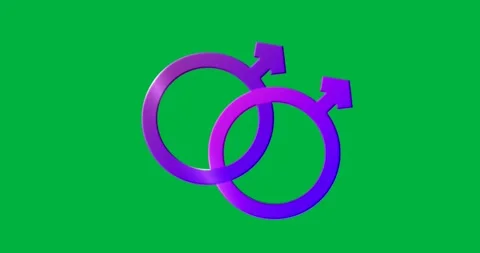 Vector graphic showing interlocking male gender symbols over transparent layer Stock Footage 317669168