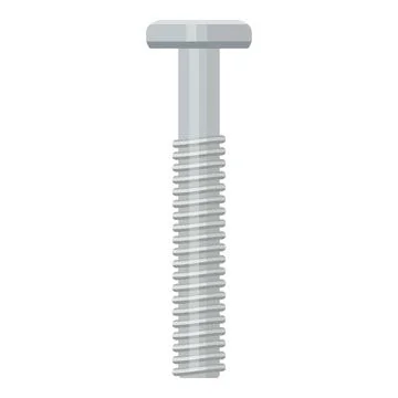 Vector graphic of a silver metal bolt with threaded body, suitable for technical Stock Illustration