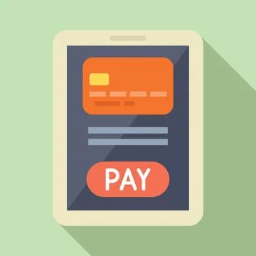 Vector graphic of a smartphone screen displaying a credit card and pay button Illustrazione stock