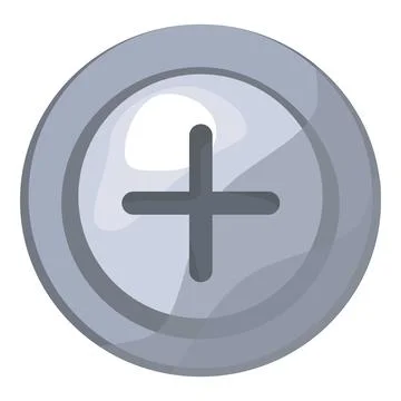 Vector graphic of a stylized adjustment knob with plus symbol, isolated on white Stock Illustration