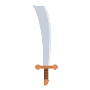 Vector graphic of a stylized medieval sword with a simple design suitable for Stock Illustration