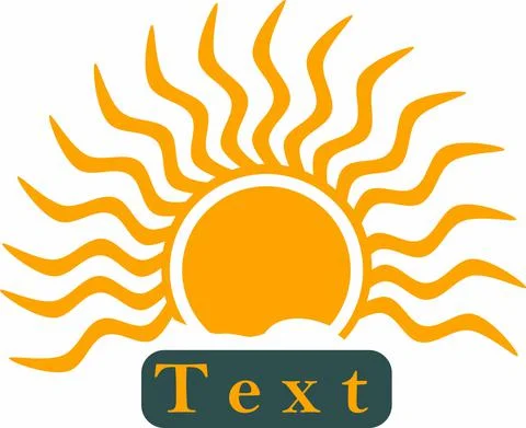 Vector graphic: sun with the word Stock Illustration