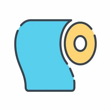 Vector Graphic of Tissue Roll - Line Cut Style - project.art line icon.symbol Stock Illustration