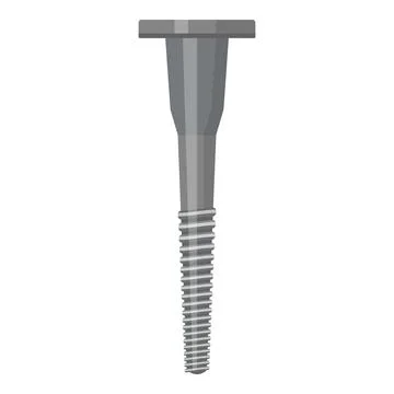 Vector graphic of a titanium bone implant screw used in orthopedic surgeries Stock Illustration