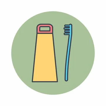 Vector Graphic of - Toothbrush and Toothpaste - Color Mate Style イラスト素材