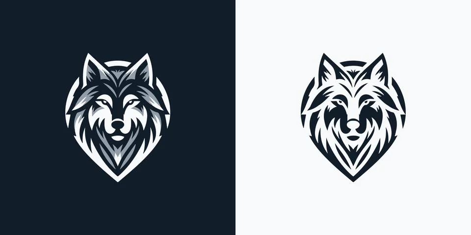 Vector graphic of a wolf logo. Stock Illustration