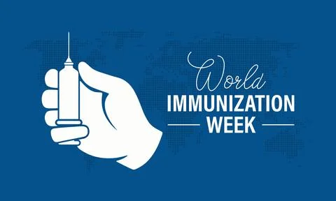 Vector graphic of World Immunization Week poster collection featuring shiel.. Stock Illustration