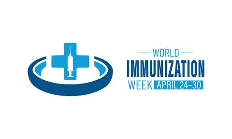 Vector graphic of World Immunization Week poster collection featuring shiel.. Stock Illustration