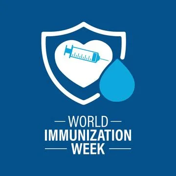 Vector graphic of World Immunization Week poster collection featuring shiel.. Stock Illustration