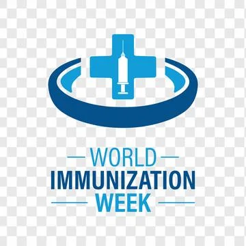 Vector graphic of World Immunization Week poster collection featuring shiel.. Stock Illustration