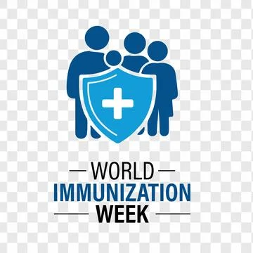 Vector graphic of World Immunization Week poster collection featuring shiel.. Stock Illustration