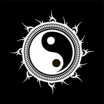 Vector graphic of yin yang with decorative elements Stock Illustration