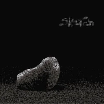 Vector graphics black background stone under the light of the mo Stock Illustration