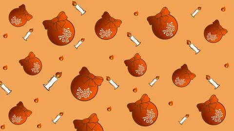 Vector graphics. Christmas background. Christmas decorations and candles. Stock Illustration