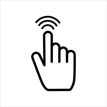 Vector graphics. Click pointer icon. Stock Illustration