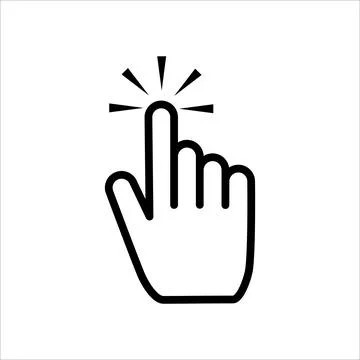 Vector graphics. Click pointer icon. Stock Illustration