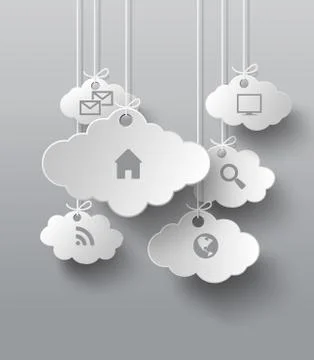 Vector  graphics with cloud of application icons. Illustrazione stock
