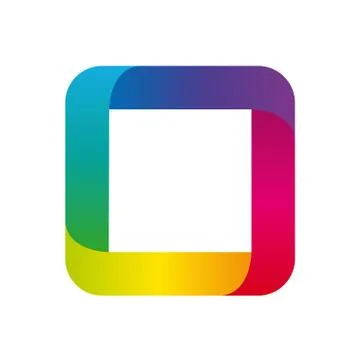 Vector graphics. color square icon, gradient. white background for blank copy Illustrazione stock