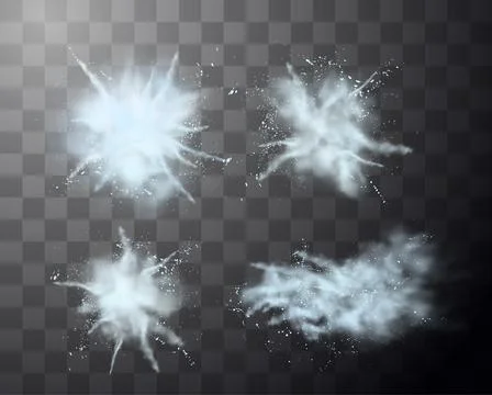 Vector graphics depicting an explosion of sand with small particles on a Stock Illustration