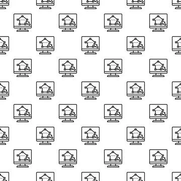 Vector graphics drawing program screen seamless pattern 스톡 일러스트
