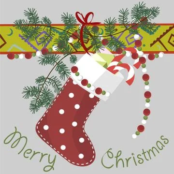 Vector graphics elegant Merry Christmas Card Stock Illustration