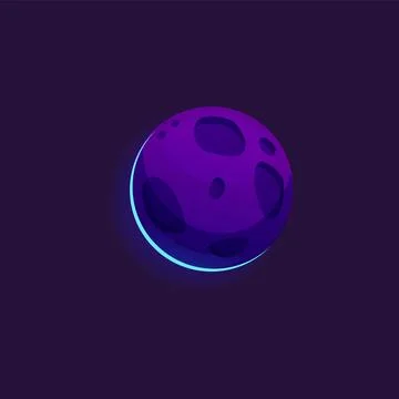 Vector graphics of a fantastic game scene depicting a fantastic purple planet Stock Illustration