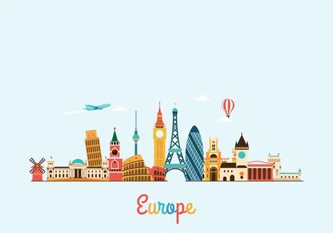 Vector graphics, flat city illustration, eps 10 Stock Illustration