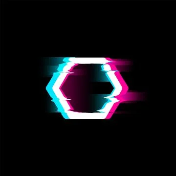 Vector graphics in the form of a polygonal frame in the style of a glitch Stock Illustration