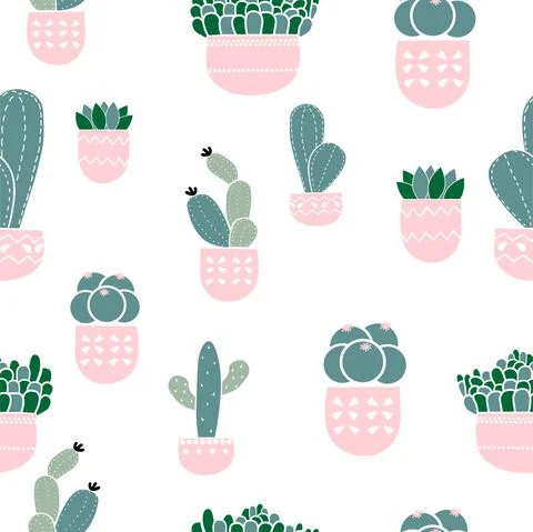 Vector graphics. Grows up, cartoon seamless pattern. Stock Illustration