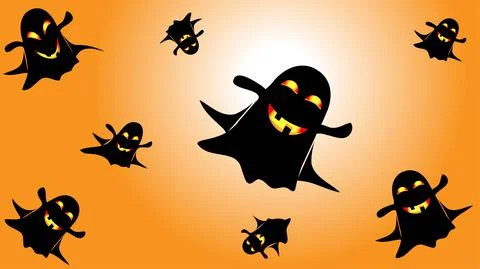 Vector graphics. Halloween character is a ghost. Stock Illustration