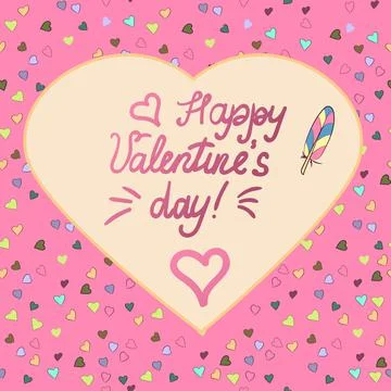 Vector graphics. Heart-shaped frame with the inscription Happy Valentine s day Stock Illustration