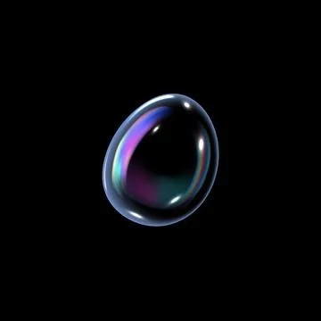 Vector graphics with the image of a rainbow soap bubble on a black background. 스톡 일러스트