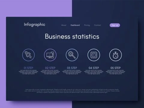 Vector graphics infographics with five options. Template for creating mobile Stockillustratie