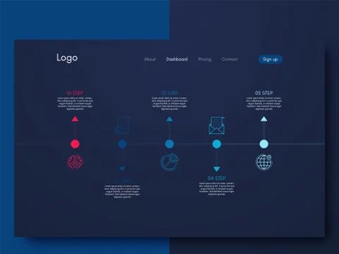 Vector graphics infographics with five options. Template for creating mobile  Stockillustratie