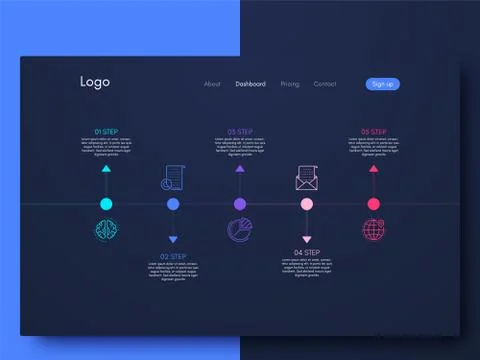Vector graphics infographics with five options. Template for creating mobile  Stockillustratie