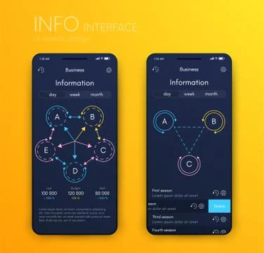 Vector graphics infographics with five options. Template for creating mobile  Stockillustratie