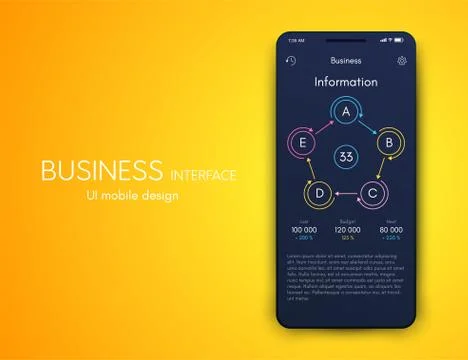 Vector graphics infographics with five options. Template for creating mobile  Stockillustratie