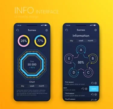 Vector graphics infographics with five options. Template for creating mobile  Stockillustratie