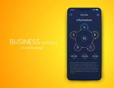 Vector graphics infographics with five options. Template for creating mobile  Stockillustratie