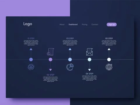 Vector graphics infographics with five options. Template for creating mobile  Stockillustratie