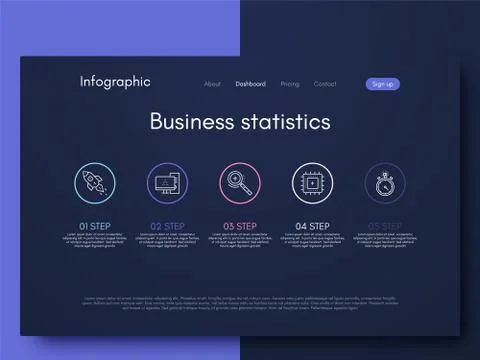 Vector graphics infographics with five options. Template for creating mobile  Stockillustratie