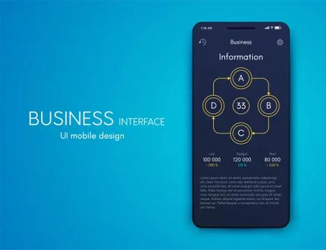 Vector graphics infographics with four options. Template for creating mobile  Illustrazione stock