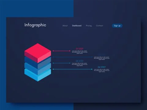 Vector graphics infographics with four options. Template for creating mobile  Stock Illustration