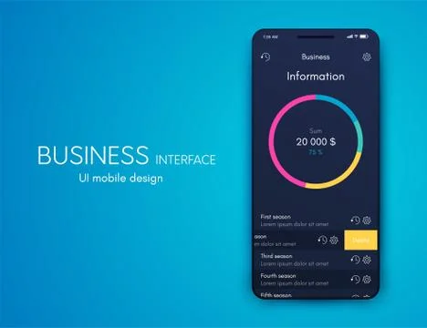 Vector graphics infographics with four options. Template for creating mobile  Stock Illustration