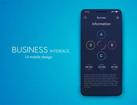 Vector graphics infographics with four options. Template for creating mobile  Stock Illustration
