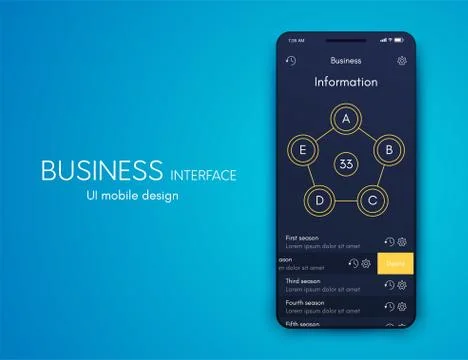 Vector graphics infographics with four options. Template for creating mobile  Illustrazione stock