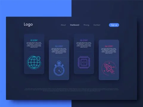 Vector graphics infographics with four options. Template for creating mobile  Stock Illustration