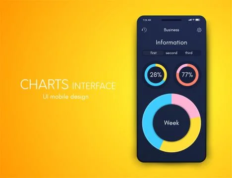 Vector graphics infographics with four options. Template for creating mobile  Illustrazione stock